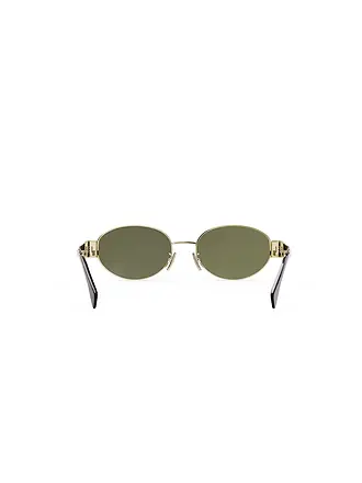 CELINE | Lunettes de soleil ovales noires Metal Triomphe | gold
